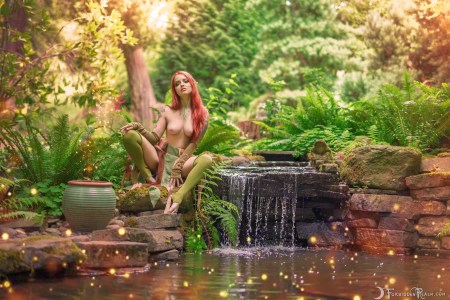 Forbidden Realm Naiad elf-ears face-paint mythological-creature dreamy whimsical redhead forest nature outdoor gen-the-hobbit genevieve genthehobbit 6