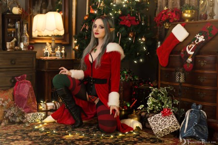 Forbidden Realm Naughty Or Nice corset knee-socks elf holiday christmas gen-the-hobbit genevieve genthehobbit feminine 1