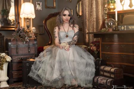 Forbidden Realm Periwinkle stockings silver-hair gen-the-hobbit genevieve genthehobbit feminine retro victorian vintage 1