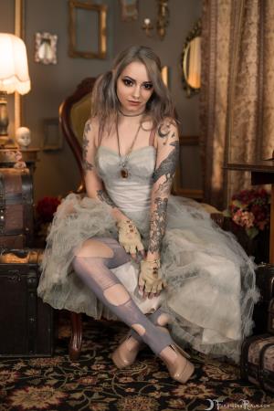 Forbidden Realm Periwinkle stockings silver-hair gen-the-hobbit genevieve genthehobbit feminine retro victorian vintage 2
