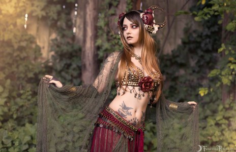 Forbidden Realm Persephone horns goddess autumn dreamy brunette nature outdoor gen-the-hobbit genevieve genthehobbit mythology 2
