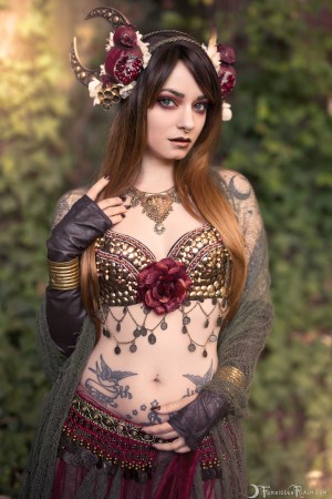Forbidden Realm Persephone horns goddess autumn dreamy brunette nature outdoor gen-the-hobbit genevieve genthehobbit mythology 3