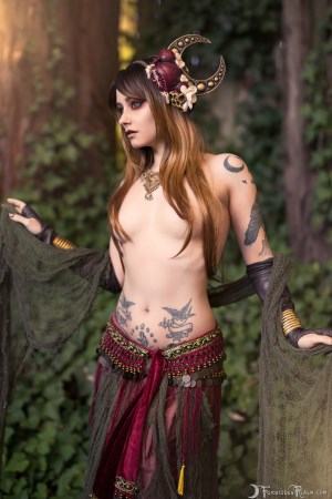 Forbidden Realm Persephone horns goddess autumn dreamy brunette nature outdoor gen-the-hobbit genevieve genthehobbit mythology 4