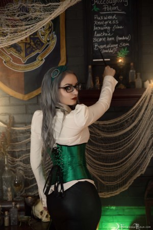 Forbidden Realm Professor Of Potions corset heels stockings whimsical gen-the-hobbit genevieve genthehobbit cosplay macabre sorcery 1
