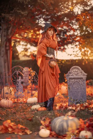 Forbidden Realm Pumpkin Witch boots corset knee-socks witch autumn holiday redhead halloween outdoor gen-the-hobbit genevieve genthehobbit gothic 2