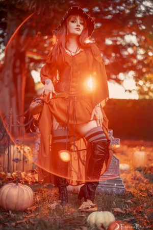 Forbidden Realm Pumpkin Witch boots corset knee-socks witch autumn holiday redhead halloween outdoor gen-the-hobbit genevieve genthehobbit gothic 3