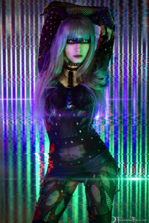 Forbidden Realm Replicant fishnets android blade-runner silver-hair gen-the-hobbit genevieve genthehobbit cyberpunk futuristic industrial robot science-fiction scifi 3