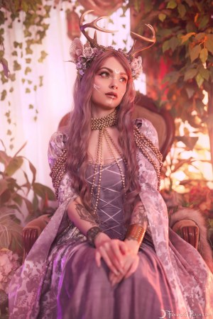 Forbidden Realm Requiem horns stockings mythological-creature dreamy whimsical purple-hair nature gen-the-hobbit genevieve genthehobbit fantasy 1