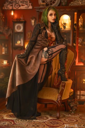 Forbidden Realm Risque boots curio-cabinets lingerie stockings green-hair gen-the-hobbit genevieve genthehobbit exotic steampunk vintage 1