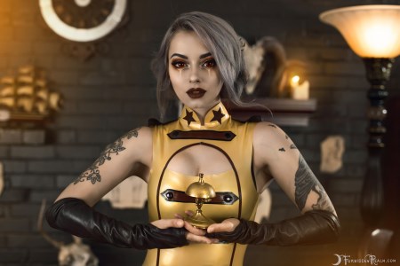 Forbidden Realm Room 64 boots latex red-eyes bellhop silver-hair gen-the-hobbit genevieve genthehobbit boudoir fetish retro vintage 1