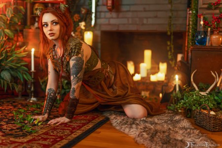 Forbidden Realm Satyress mythological-creature dreamy whimsical redhead gen-the-hobbit genevieve genthehobbit fantasy renaissance 3