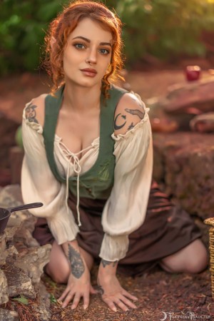 Forbidden Realm Second Breakfast hobbit maiden whimsical redhead nature outdoor gen-the-hobbit genevieve genthehobbit lotr 4