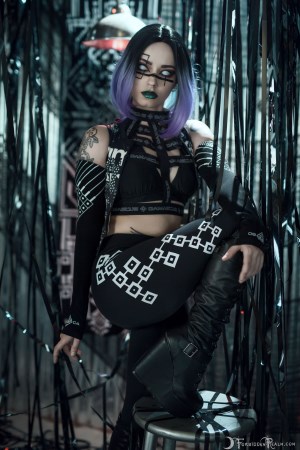Forbidden Realm Sentient android cyborg purple-hair gen-the-hobbit genevieve genthehobbit cyberpunk futuristic industrial scifi 2