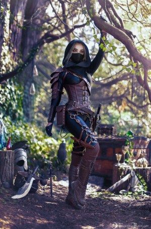 Forbidden Realm Shadowmark boots leather assassin thief silver-hair forest nature outdoor gen-the-hobbit genevieve genthehobbit fantasy medieval skyrim 1