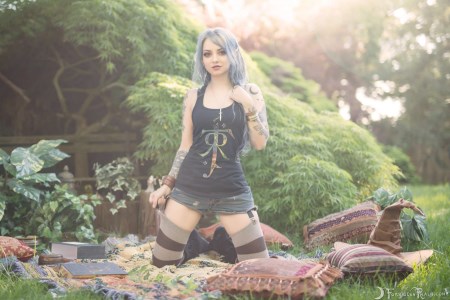 Forbidden Realm Shireling elf hobbit blue-hair nature outdoor gen-the-hobbit genevieve genthehobbit lotr tolkien 4