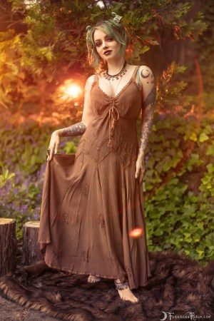 Forbidden Realm Sienna horns lingerie green-hair nature outdoor gen-the-hobbit genevieve genthehobbit 1