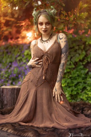 Forbidden Realm Sienna horns lingerie green-hair nature outdoor gen-the-hobbit genevieve genthehobbit 2