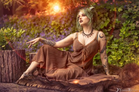 Forbidden Realm Sienna horns lingerie green-hair nature outdoor gen-the-hobbit genevieve genthehobbit 3