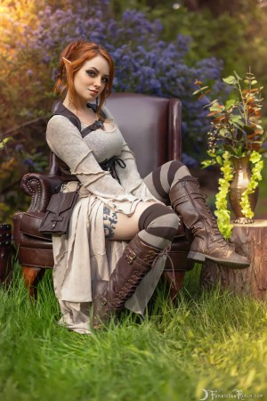 Forbidden Realm Springtide Fae elf-ears knee-socks redhead nature outdoor gen-the-hobbit genevieve genthehobbit ethereal fantasy 3