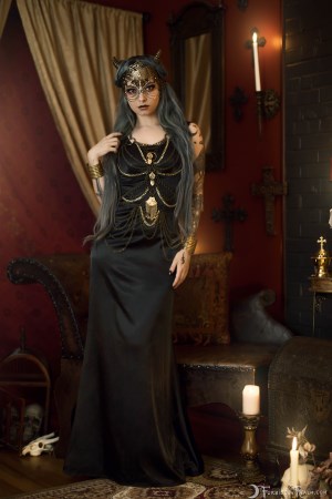 Forbidden Realm Succubus candles horns mask stockings mythological-creature succubus gen-the-hobbit genevieve genthehobbit macabre 1
