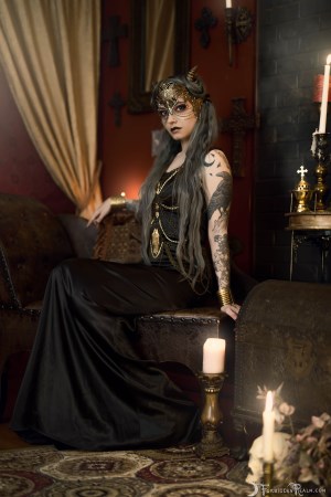 Forbidden Realm Succubus candles horns mask stockings mythological-creature succubus gen-the-hobbit genevieve genthehobbit macabre 2