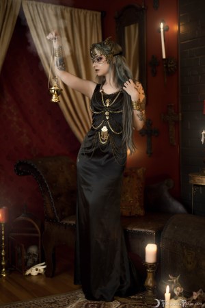 Forbidden Realm Succubus candles horns mask stockings mythological-creature succubus gen-the-hobbit genevieve genthehobbit macabre 3
