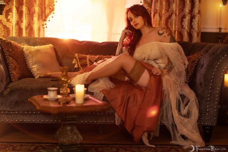 Forbidden Realm Sunset Parlor candles corset dreamy redhead gen-the-hobbit genevieve genthehobbit boudoir ethereal vintage 3