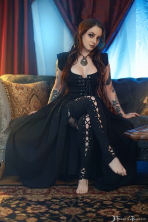 Forbidden Realm Tarot candles knee-socks redhead gen-the-hobbit genevieve genthehobbit boudoir gothic occult 2
