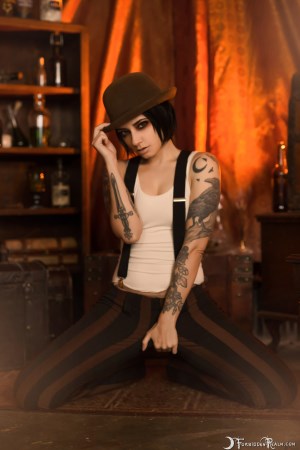 Forbidden Realm The Gin Joint candles black-hair saloon speakeasy gen-the-hobbit genevieve genthehobbit androgynous steampunk victorian vintage 3