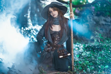 Forbidden Realm The Grey Wizard corset leather wizard whimsical redhead nature outdoor gen-the-hobbit genevieve genthehobbit lotr tolkien 1