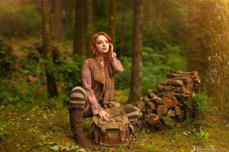 Forbidden Realm The Hobbit Trail boots knee-socks hobbit autumn casual redhead forest nature outdoor gen-the-hobbit genevieve genthehobbit hiking stripes 1