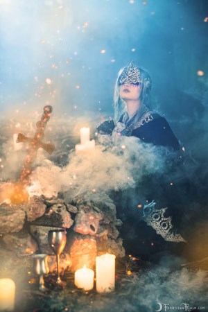 Forbidden Realm The Last Fire Keeper candles silver-hair outdoor gen-the-hobbit genevieve genthehobbit cosplay dark-souls ethereal fantasy gothic renaissance supernatural 1