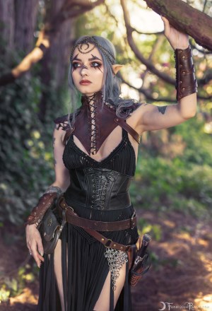 Forbidden Realm The Mage Of Valenwood elf-ears mage blue-hair forest nature outdoor gen-the-hobbit genevieve genthehobbit exotic sorcery tribal 1