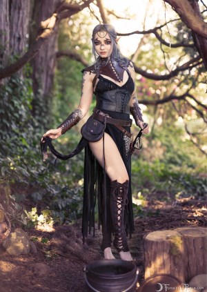 Forbidden Realm The Mage Of Valenwood elf-ears mage blue-hair forest nature outdoor gen-the-hobbit genevieve genthehobbit exotic sorcery tribal 2