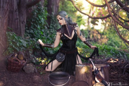 Forbidden Realm The Mage Of Valenwood elf-ears mage blue-hair forest nature outdoor gen-the-hobbit genevieve genthehobbit exotic sorcery tribal 3