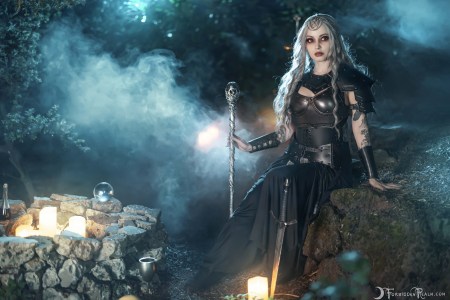Forbidden Realm The Necromancer candles mage edgy silver-hair outdoor gen-the-hobbit genevieve genthehobbit fantasy macabre supernatural 2