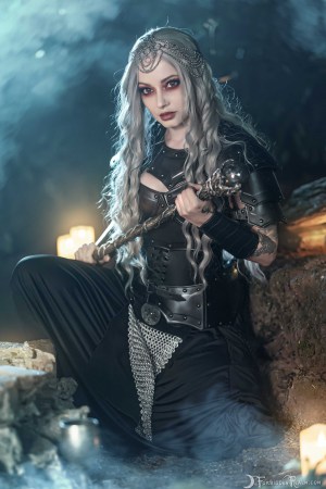 Forbidden Realm The Necromancer candles mage edgy silver-hair outdoor gen-the-hobbit genevieve genthehobbit fantasy macabre supernatural 3