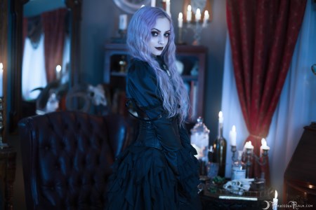 Forbidden Realm The Perfect Drug absinthe black-lace candles corset leather stockings purple-hair gen-the-hobbit genevieve genthehobbit goth 1