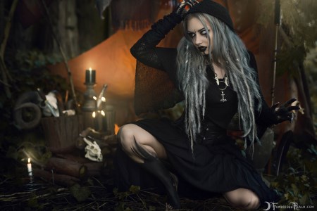 Forbidden Realm The Seer face-paint smoke mythological-creature viking feet silver-hair nature outdoor gen-the-hobbit genevieve genthehobbit occult 1