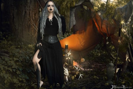 Forbidden Realm The Seer face-paint smoke mythological-creature viking feet silver-hair nature outdoor gen-the-hobbit genevieve genthehobbit occult 3