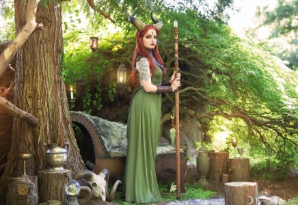 Forbidden Realm The Wispling face-paint leather demon redhead nature outdoor gen-the-hobbit genevieve genthehobbit macabre 1