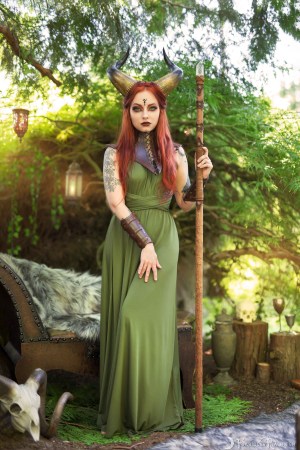 Forbidden Realm The Wispling face-paint leather demon redhead nature outdoor gen-the-hobbit genevieve genthehobbit macabre 2