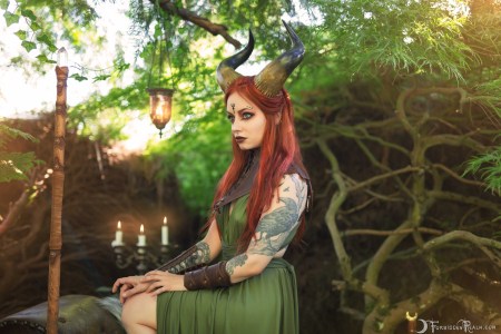 Forbidden Realm The Wispling face-paint leather demon redhead nature outdoor gen-the-hobbit genevieve genthehobbit macabre 3