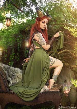 Forbidden Realm The Wispling face-paint leather demon redhead nature outdoor gen-the-hobbit genevieve genthehobbit macabre 4