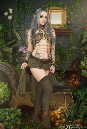 Forbidden Realm Viridian knee-socks shibari elf blue-hair nature gen-the-hobbit genevieve genthehobbit elven 1