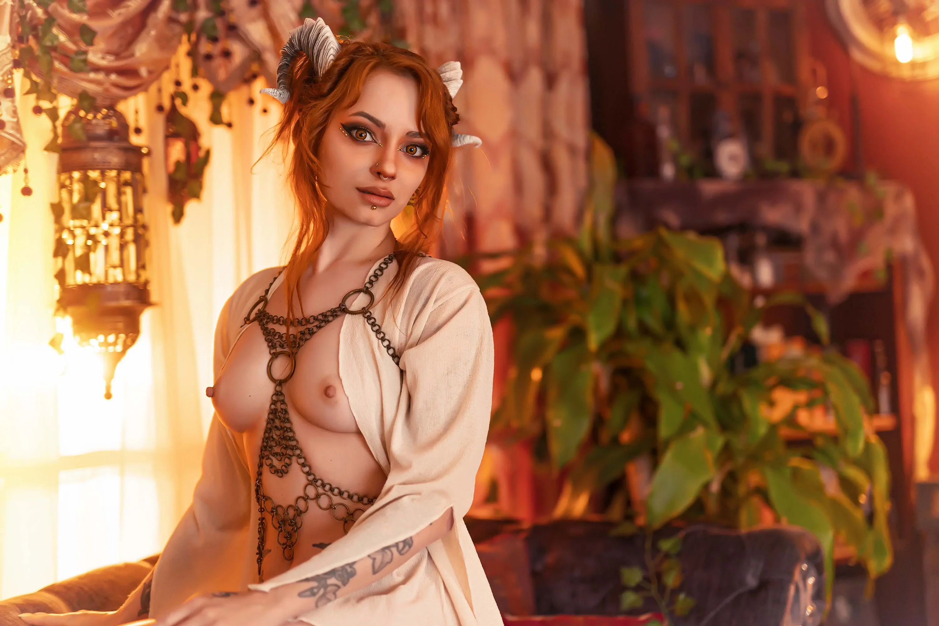 Forbidden Realm Afterglowbody-chain horns mythological-creature succubus redhead gen-the-hobbit genevieve genthehobbit exotic supernatural  Slide