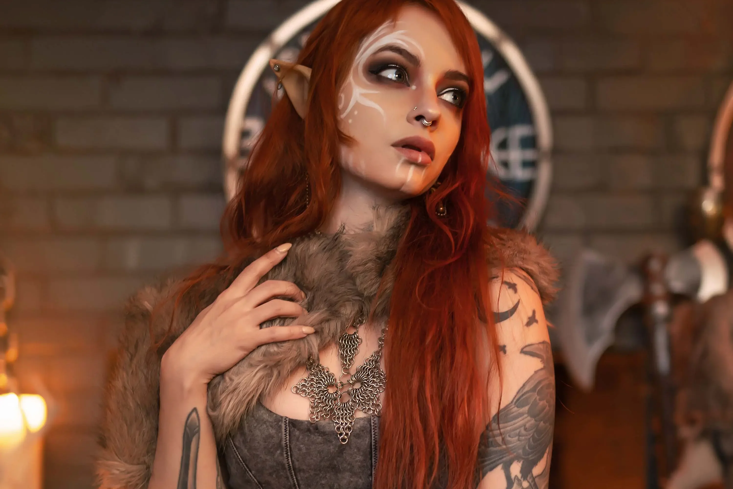 Forbidden Realm Alfheimface-paint elf mythological-creature viking warrior redhead gen-the-hobbit genevieve genthehobbit fantasy tribal  Slide