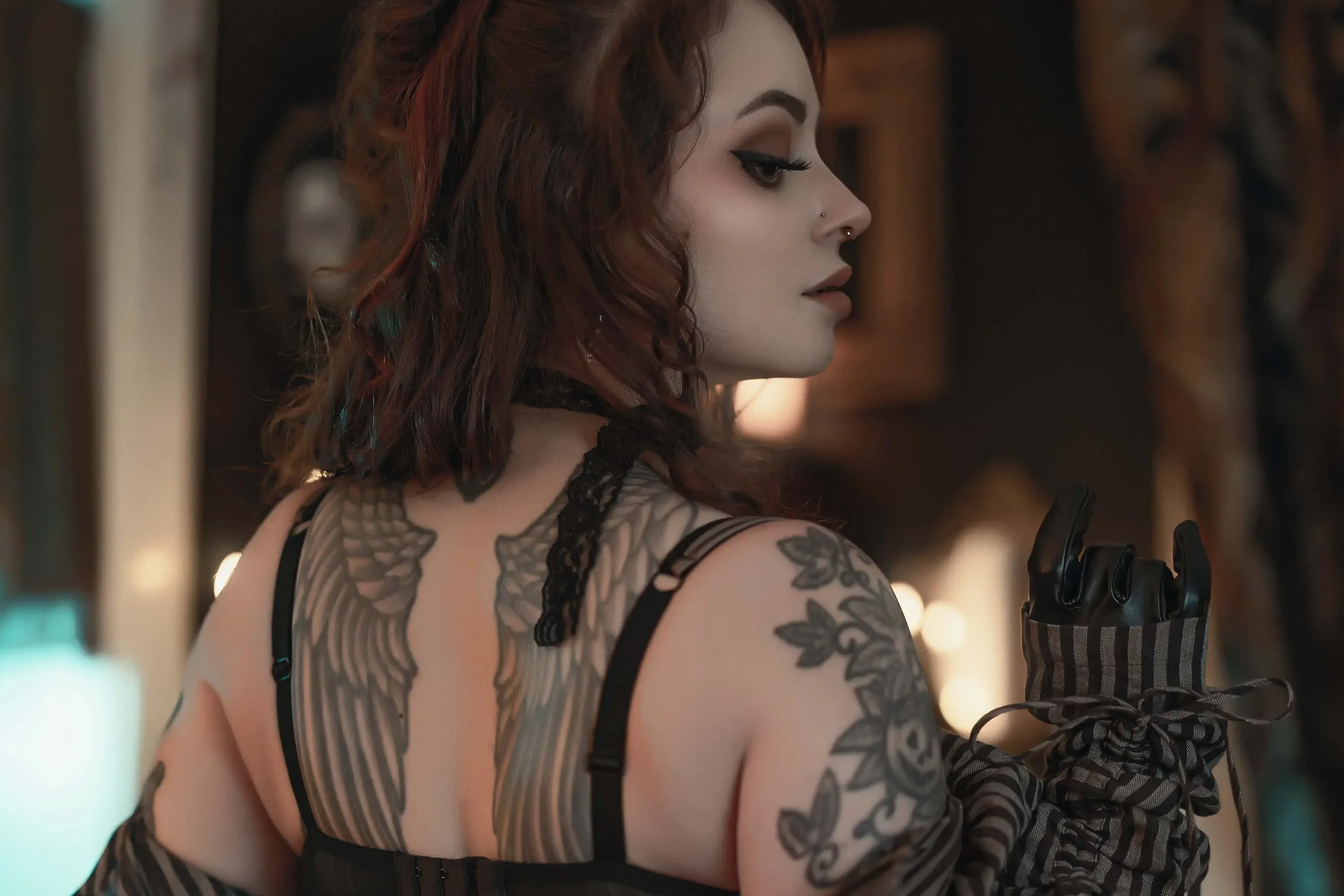 Forbidden Realm Annabel Leeboots garter-belt stockings redhead gen-the-hobbit genevieve genthehobbit gothic victorian  Slide