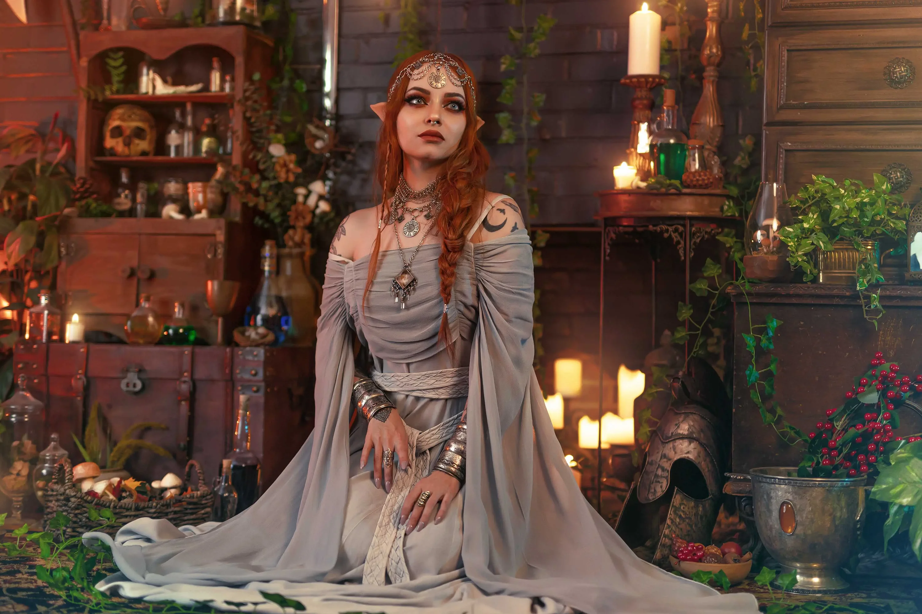 Forbidden Realm Archmagecandles elf mage maiden redhead gen-the-hobbit genevieve genthehobbit fantasy renaissance  Slide