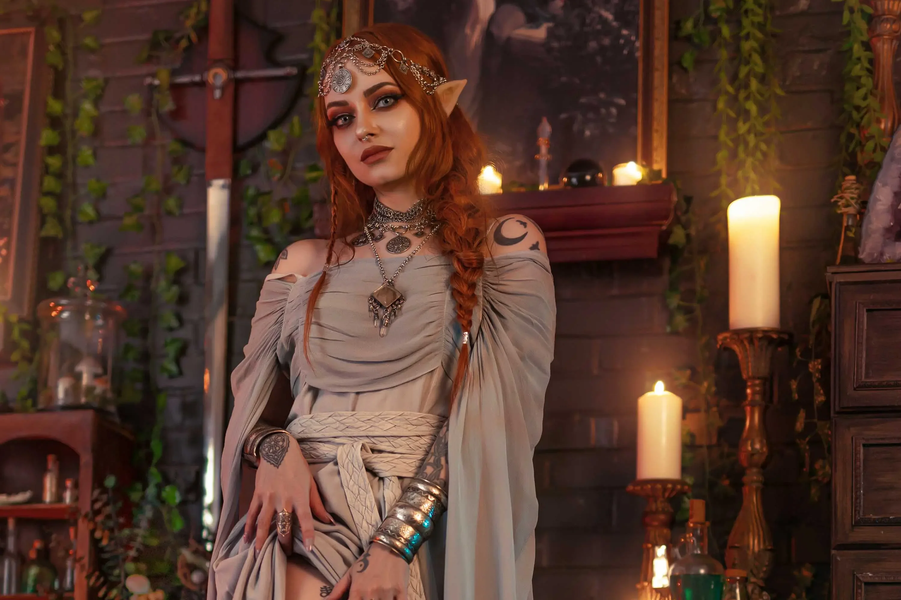Forbidden Realm Archmagecandles elf mage maiden redhead gen-the-hobbit genevieve genthehobbit fantasy renaissance  Slide